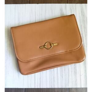 Vintage Faux Leather Clutch Purse, 1980s